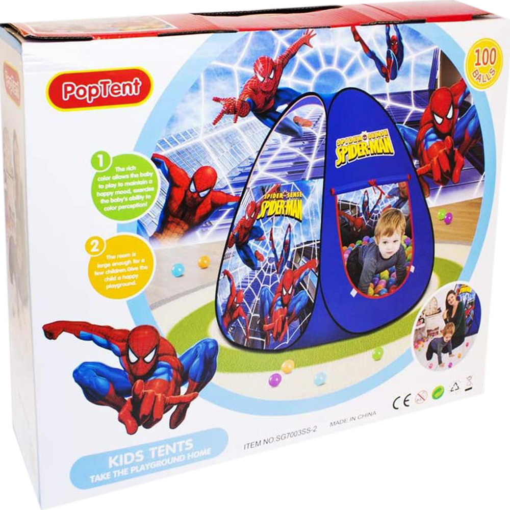 _Poptent_Spider_Man_Tent_House_With_100_-Non_Brand-10767-280830 Tent Play House with Ball Set - Image 1